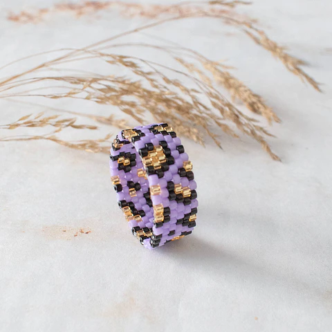 Anillo "Animal print" lila
