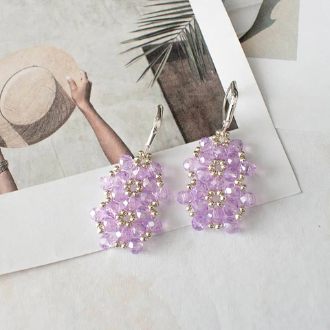 Aros "Aura" lila y plateado