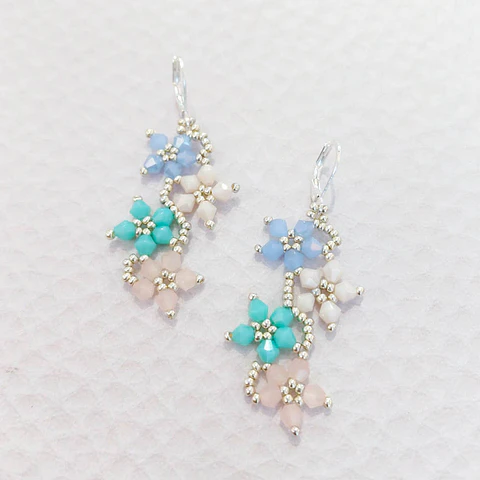 Aros "Flores" pastel