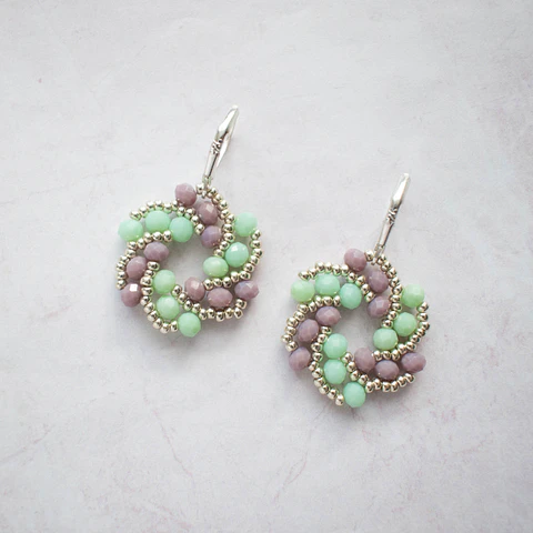 Aros "Galaxia" malva y menta