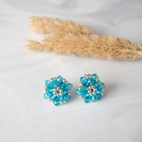 Aros "Tiny" celeste traslúcido