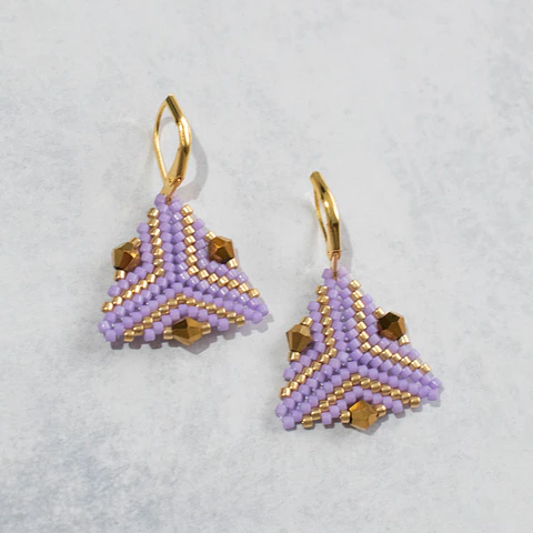 Aros "Gaudí" lila y dorado