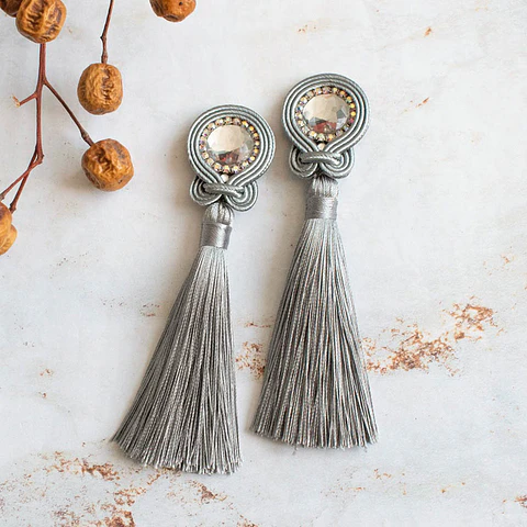 Aros "Flecos" gris