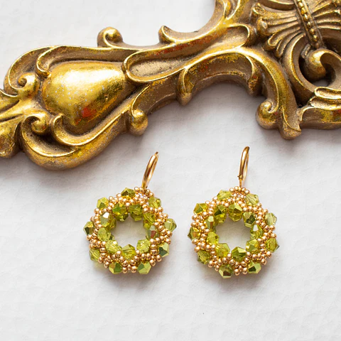 Aros "Guirnalda" verde musgo