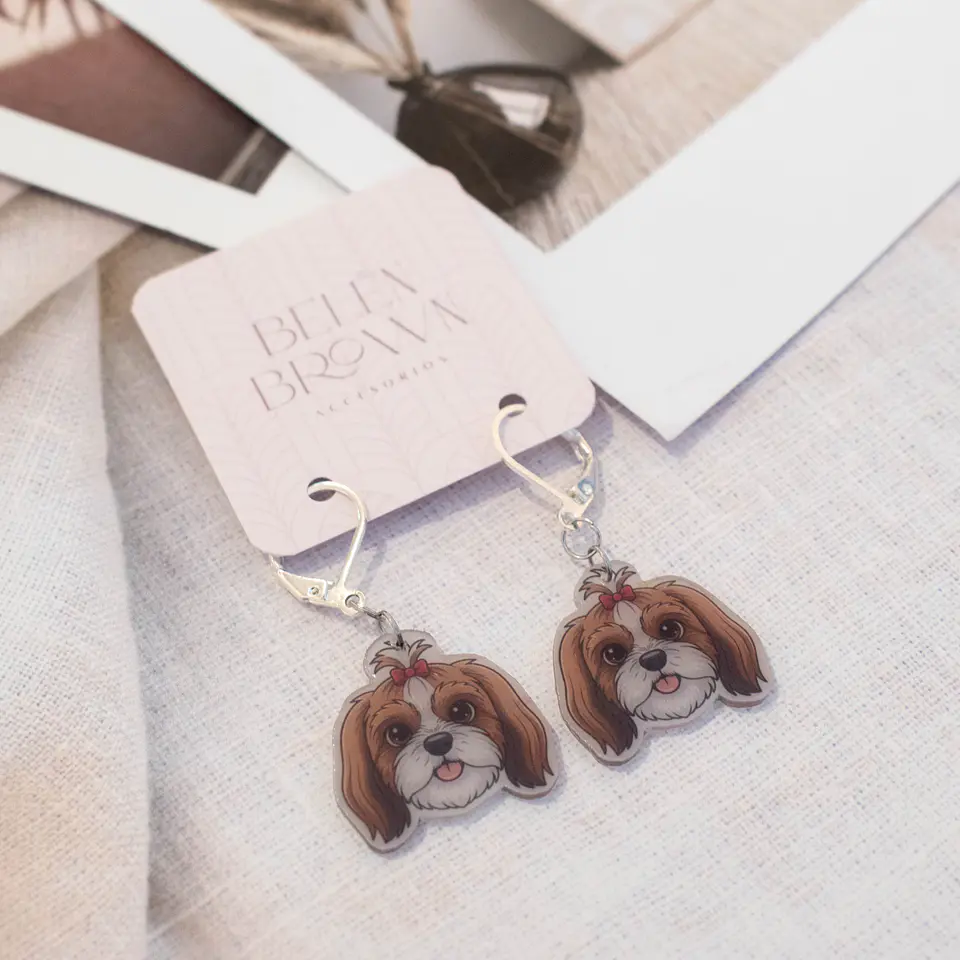 Aros Shih Tzu café y blanco 1