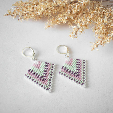 Aros "Giza" malva, morado y menta