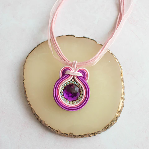 Collar "Soutache simple" rosadoo