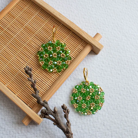 Aros "Medallón" verde