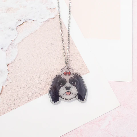 Collar "Shih Tzu" blanco y negro