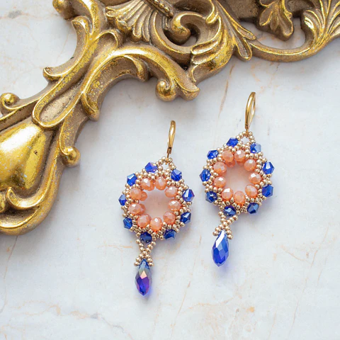 Aros "Atrapasueños" azul y melón
