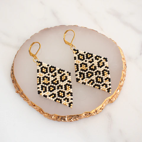Aros "Animal print" beige