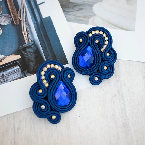 Aros "Media rosa" azul
