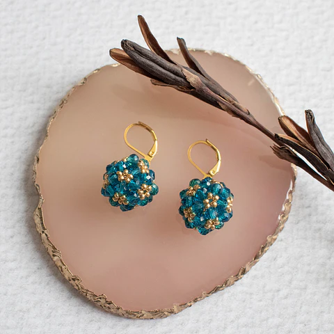 Aros "Esfera corta" esmeralda