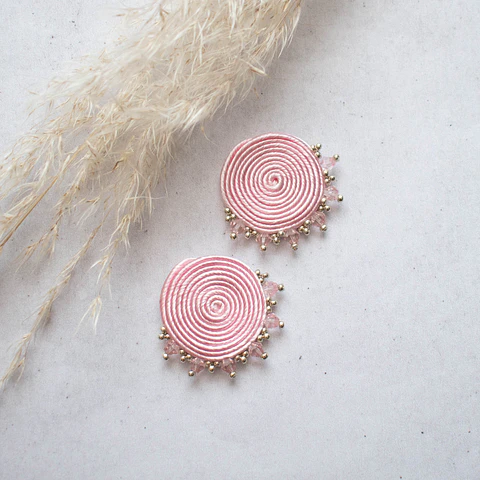 Aros "Topito espiral" rosado