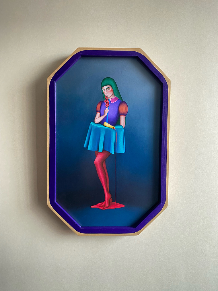 La Dedalera / Print Enmarcado Octagonal morado 1