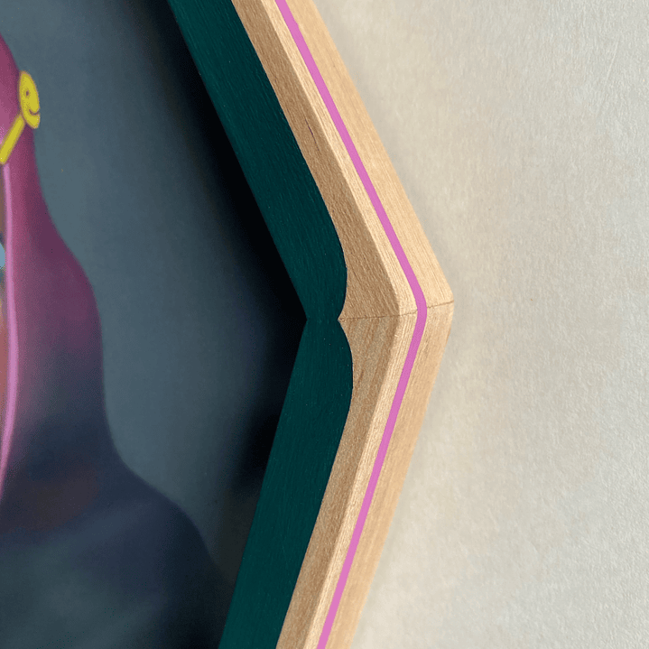 Fucsia / Print Enmarcado Octagonal Verde-Rosado  3