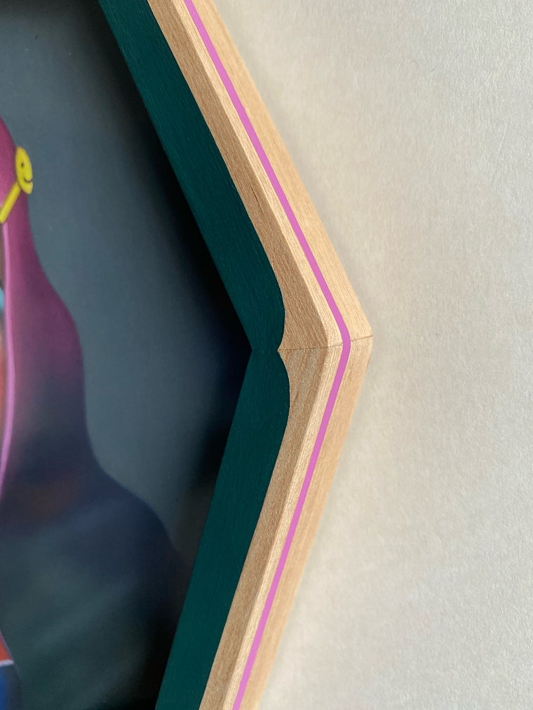 Fucsia / Print Enmarcado Octagonal Verde-Rosado  3