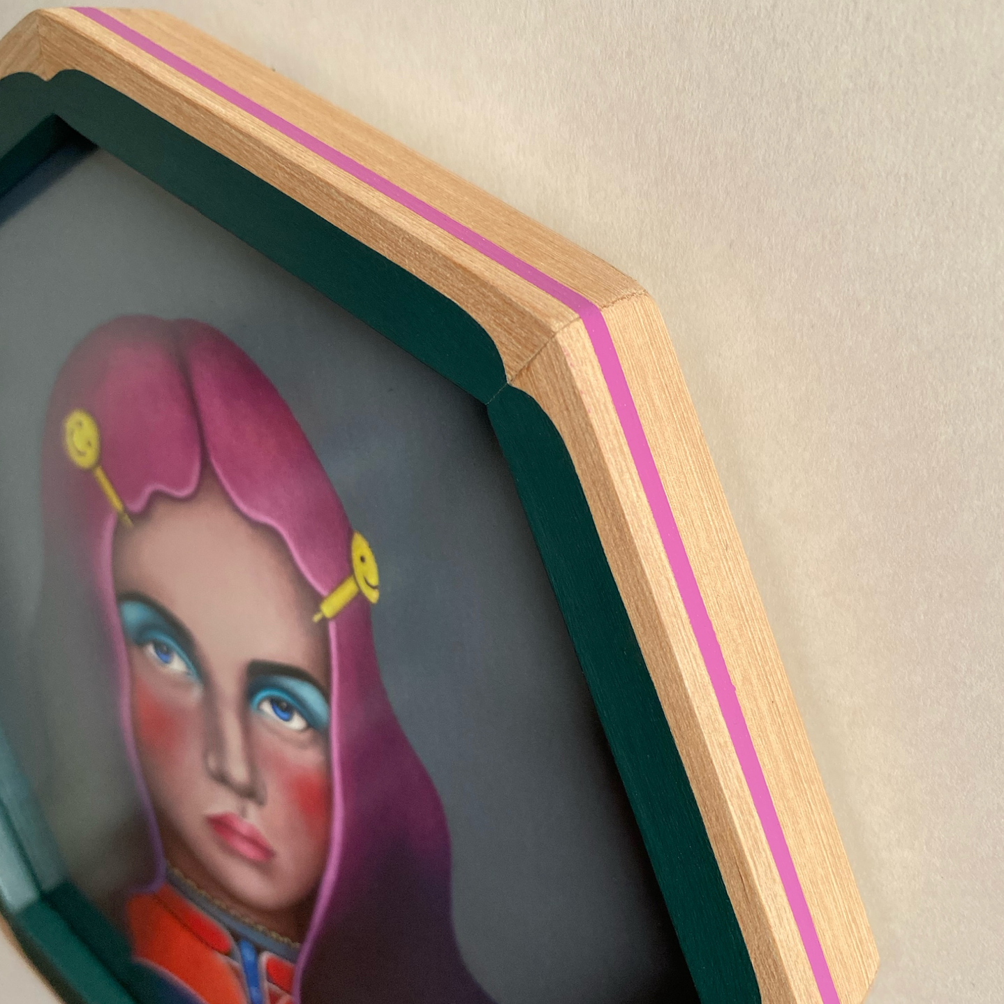 Fucsia / Print Enmarcado Octagonal Verde-Rosado  4