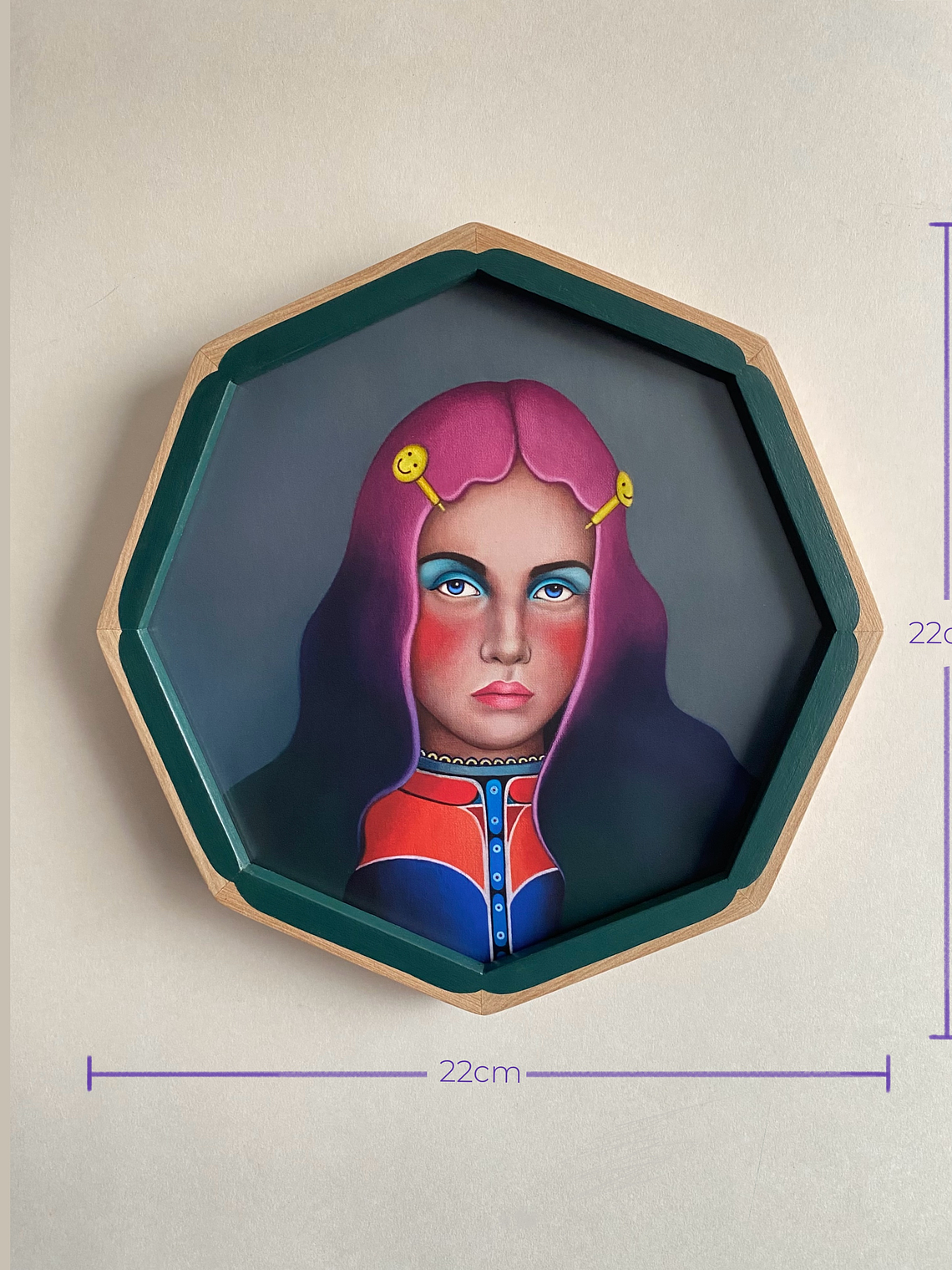 Fucsia / Print Enmarcado Octagonal Verde-Rosado  5