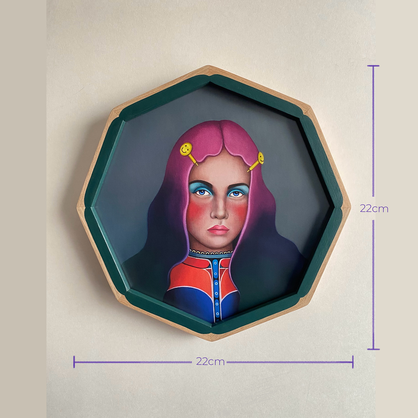 Fucsia / Print Enmarcado Octagonal Verde-Rosado  5