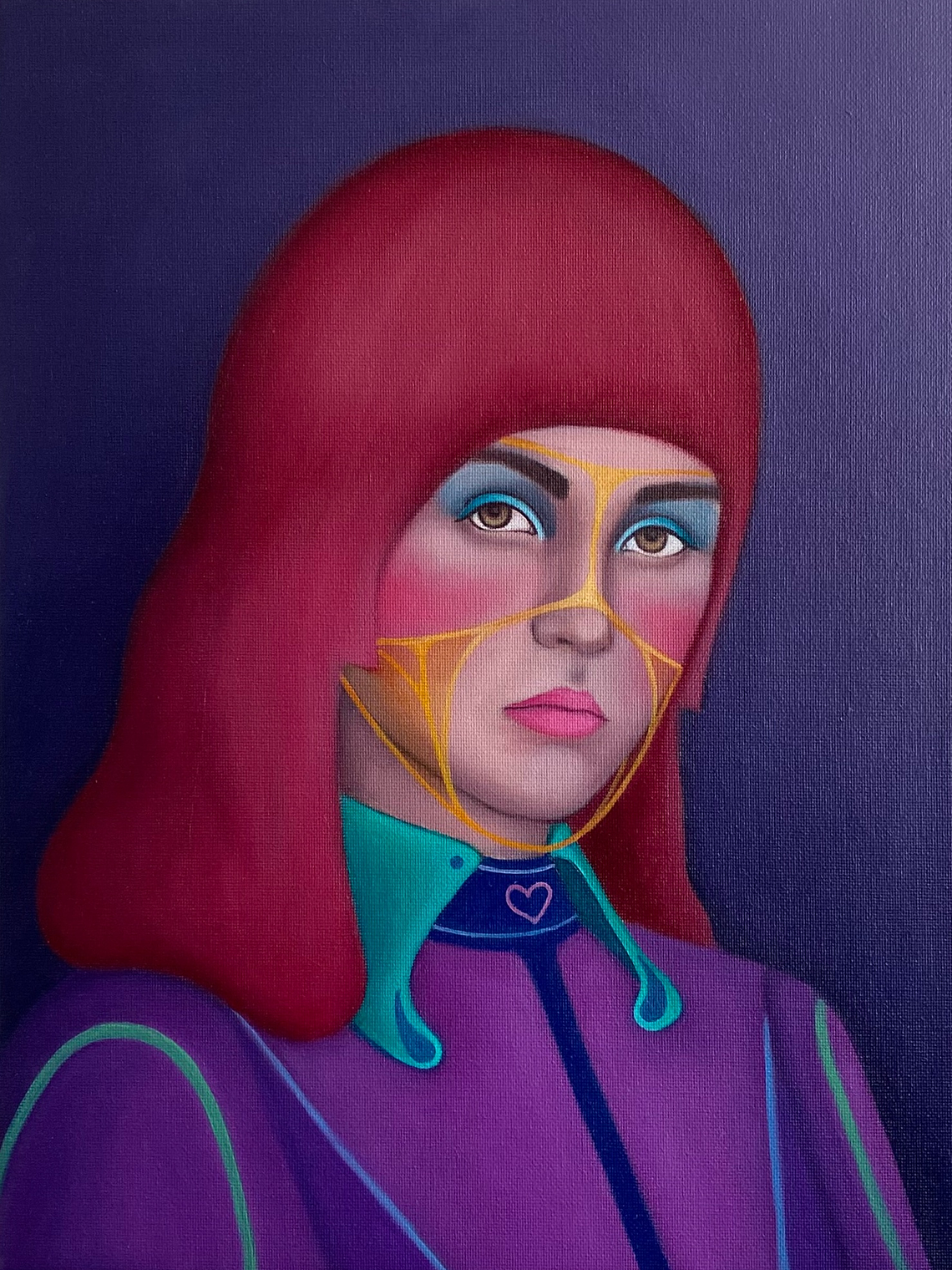 Carmesí / Pintura al Óleo Original Enmarcada 1