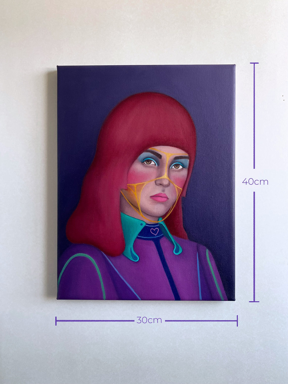 Carmesí / Pintura al Óleo Original Enmarcada 6