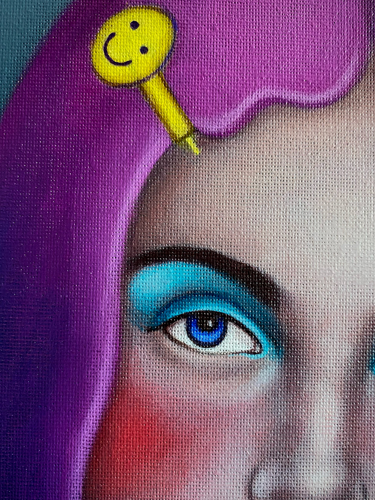 Magenta / Pintura al Óleo Original Enmarcado 4