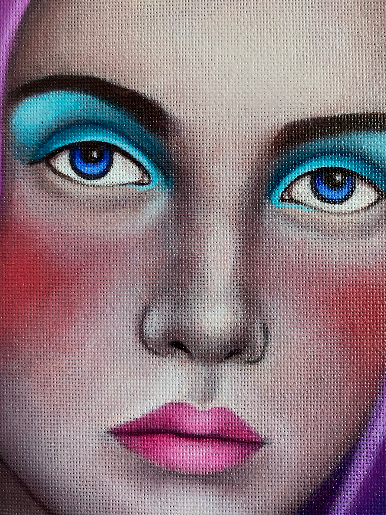 Magenta / Pintura al Óleo Original Enmarcado 5