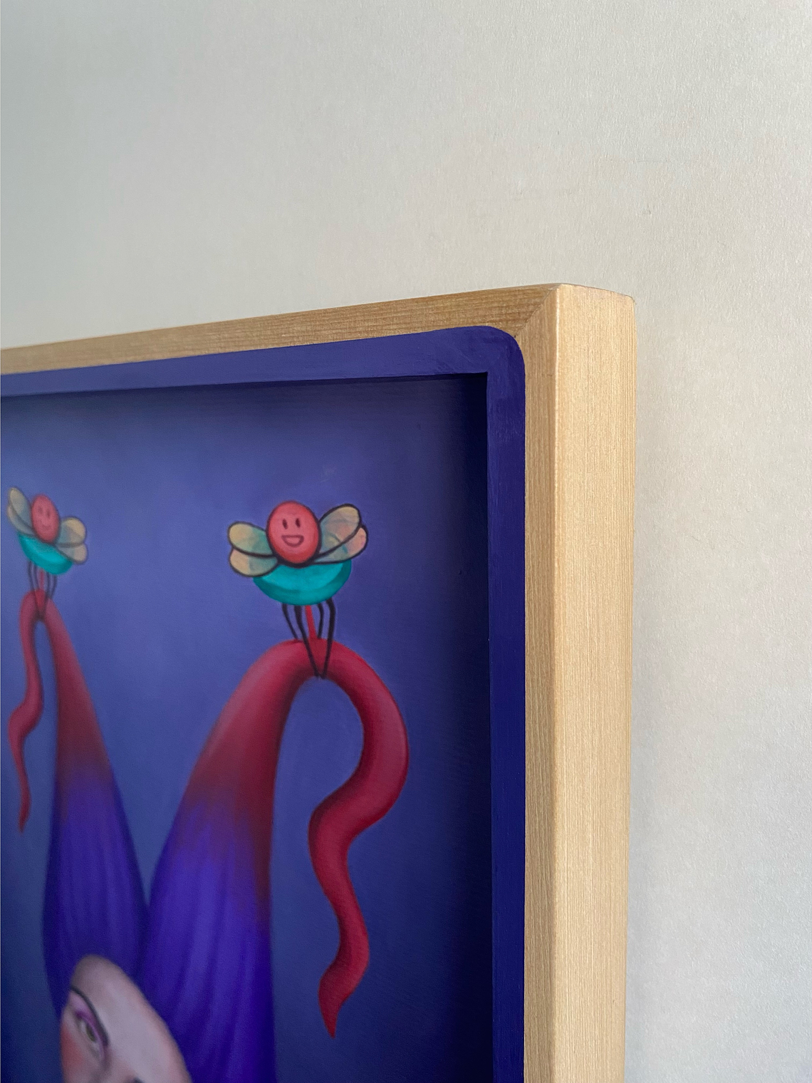 Púrpura / Pintura al Óleo Original Enmarcada 4