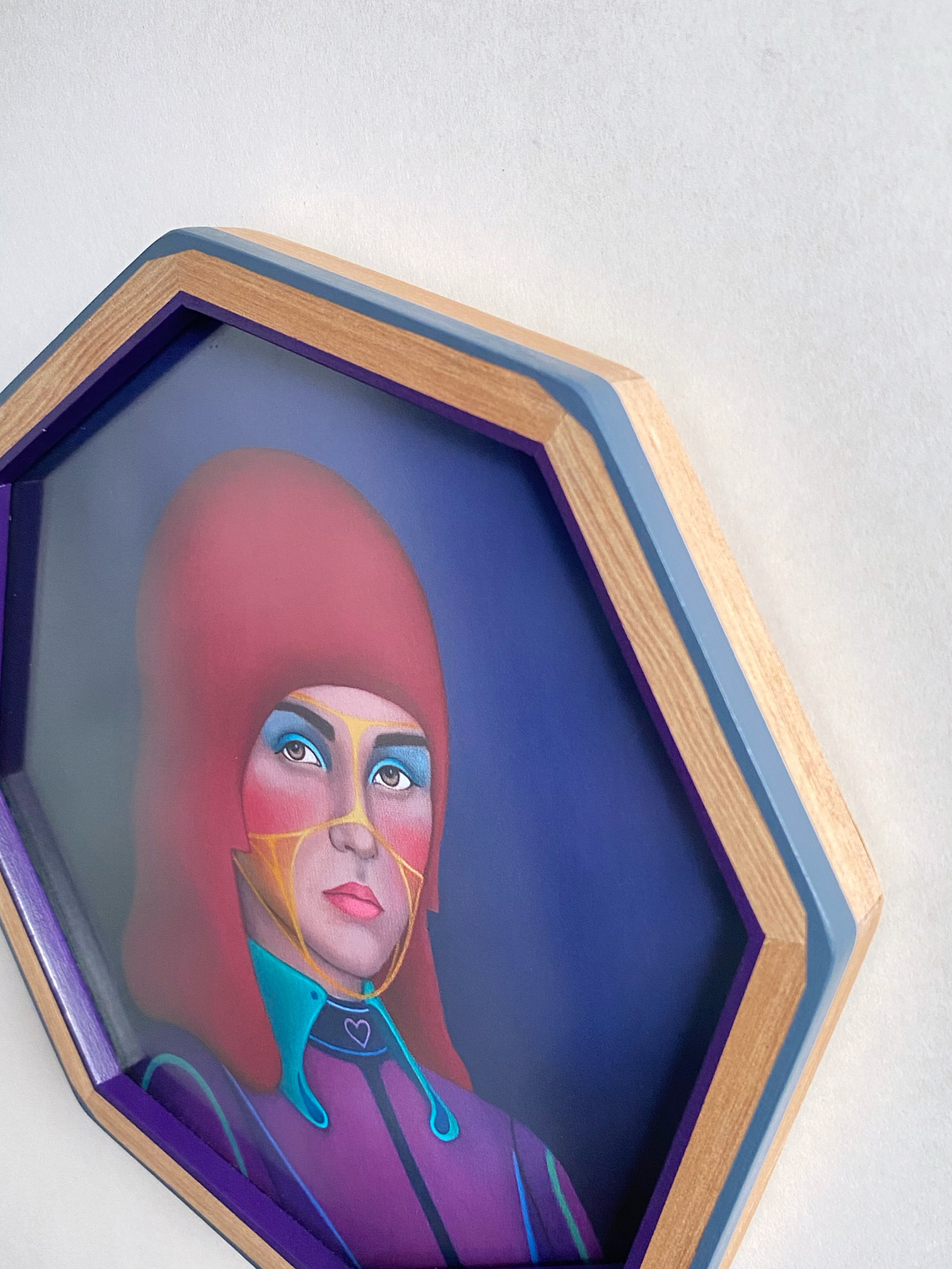 Escarlata / Print Enmarcado Octagonal Morado-Gris  3