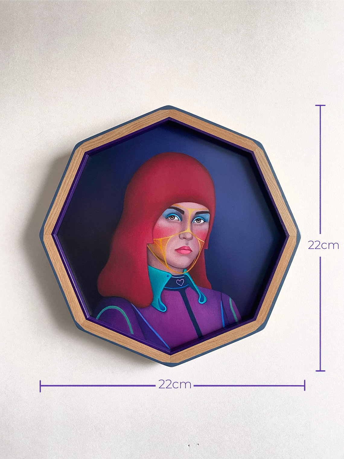 Escarlata / Print Enmarcado Octagonal Morado-Gris  4