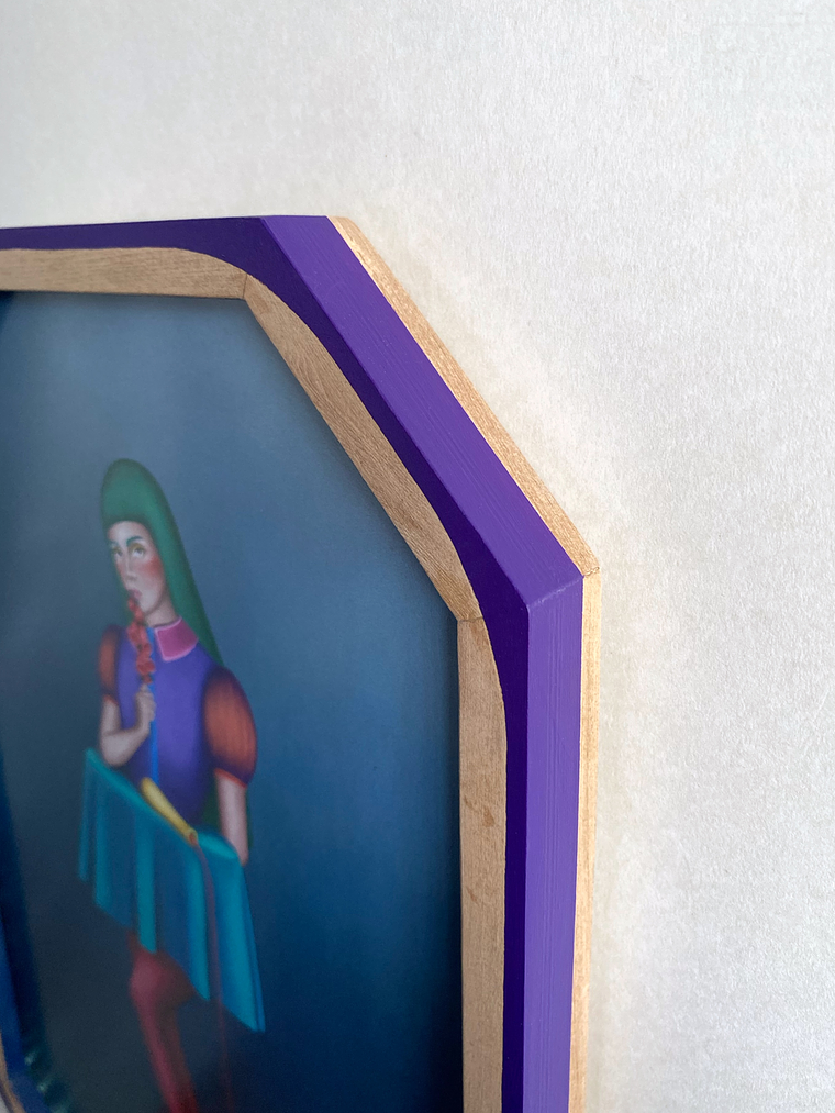 La Dedalera / Print Enmarcado Octagonal Violeta-Verde 4