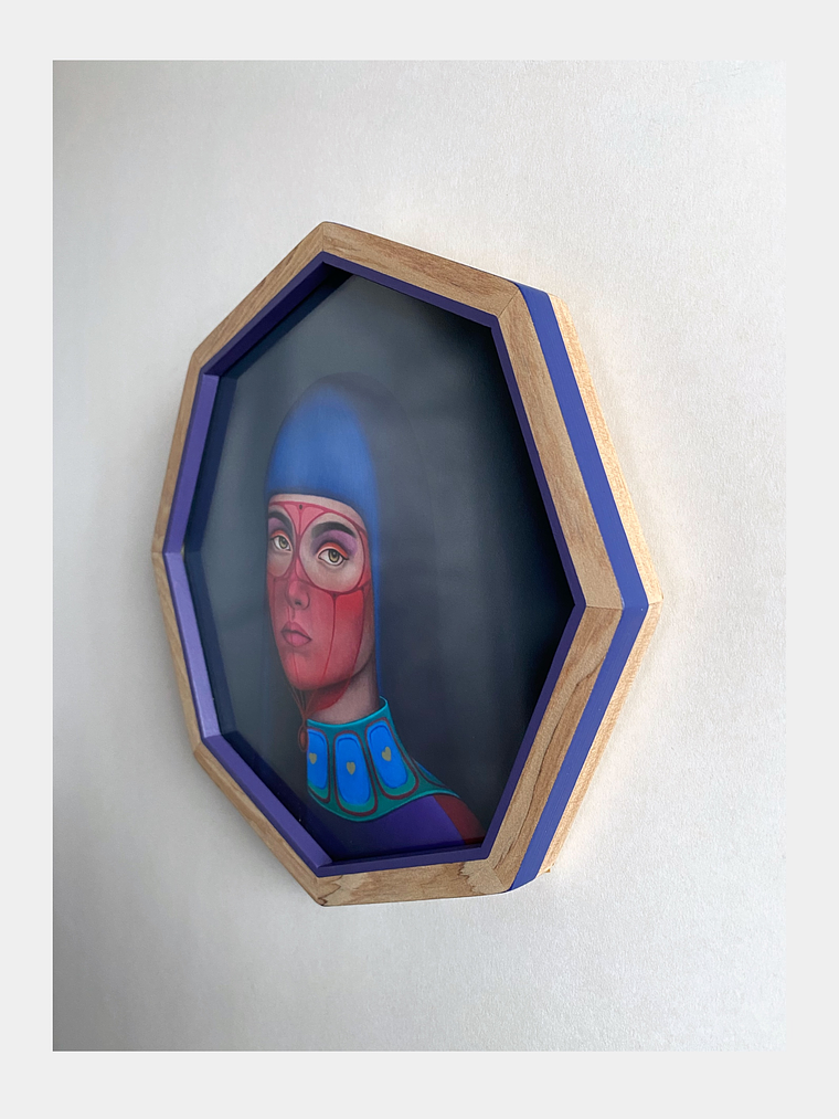 Cielo / Print Enmarcado Octagonal Lila Interior  2