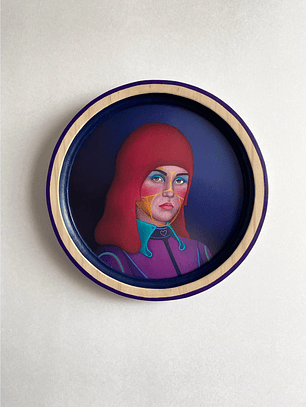 Escarlata / Print Enmarcado Circular Morado 