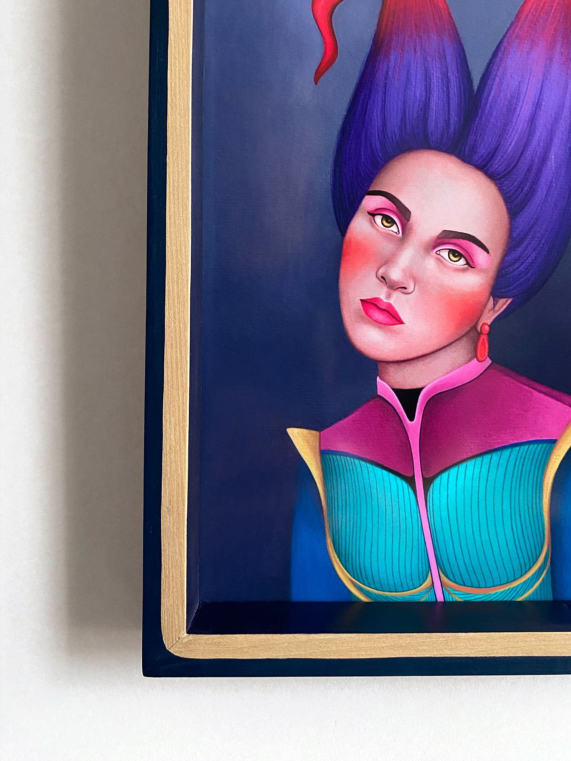 Púrpura / Print Enmarcado Rectangular Azul  3