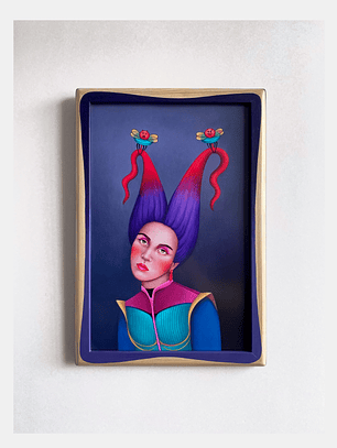 Púrpura/ Print Enmarcado Rectangular Morado 