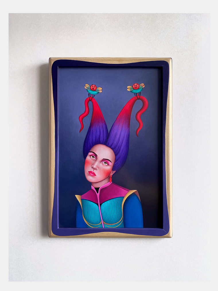 Púrpura/ Print Enmarcado Rectangular Morado  1