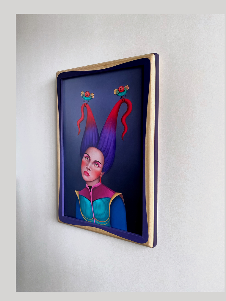 Púrpura/ Print Enmarcado Rectangular Morado  2