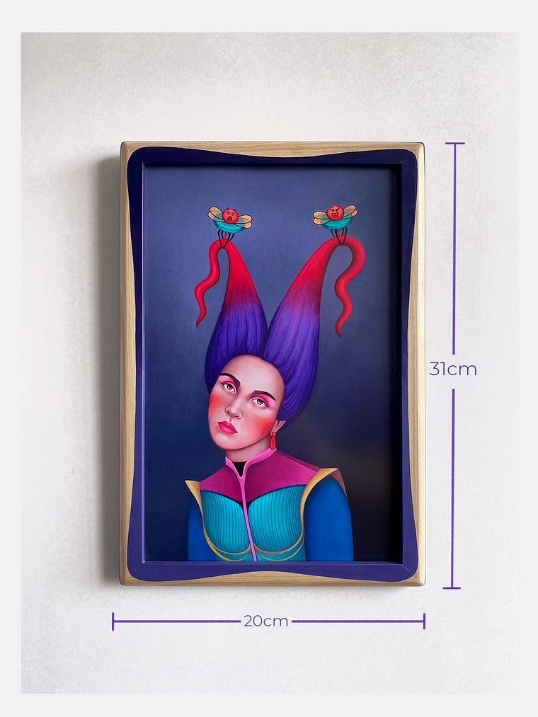 Púrpura/ Print Enmarcado Rectangular Morado  5