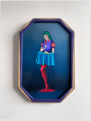 La Dedalera / Print Enmarcado Octagonal Morado-verde 