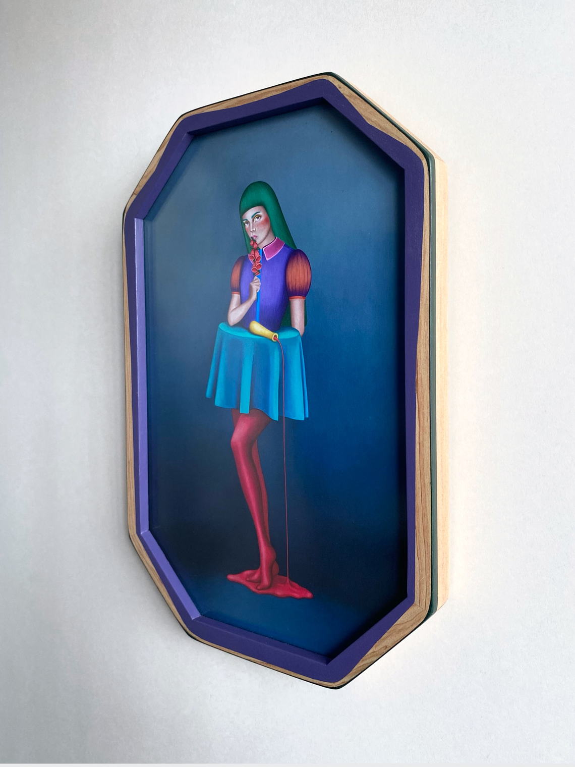 La Dedalera / Print Enmarcado Octagonal Morado-verde  2