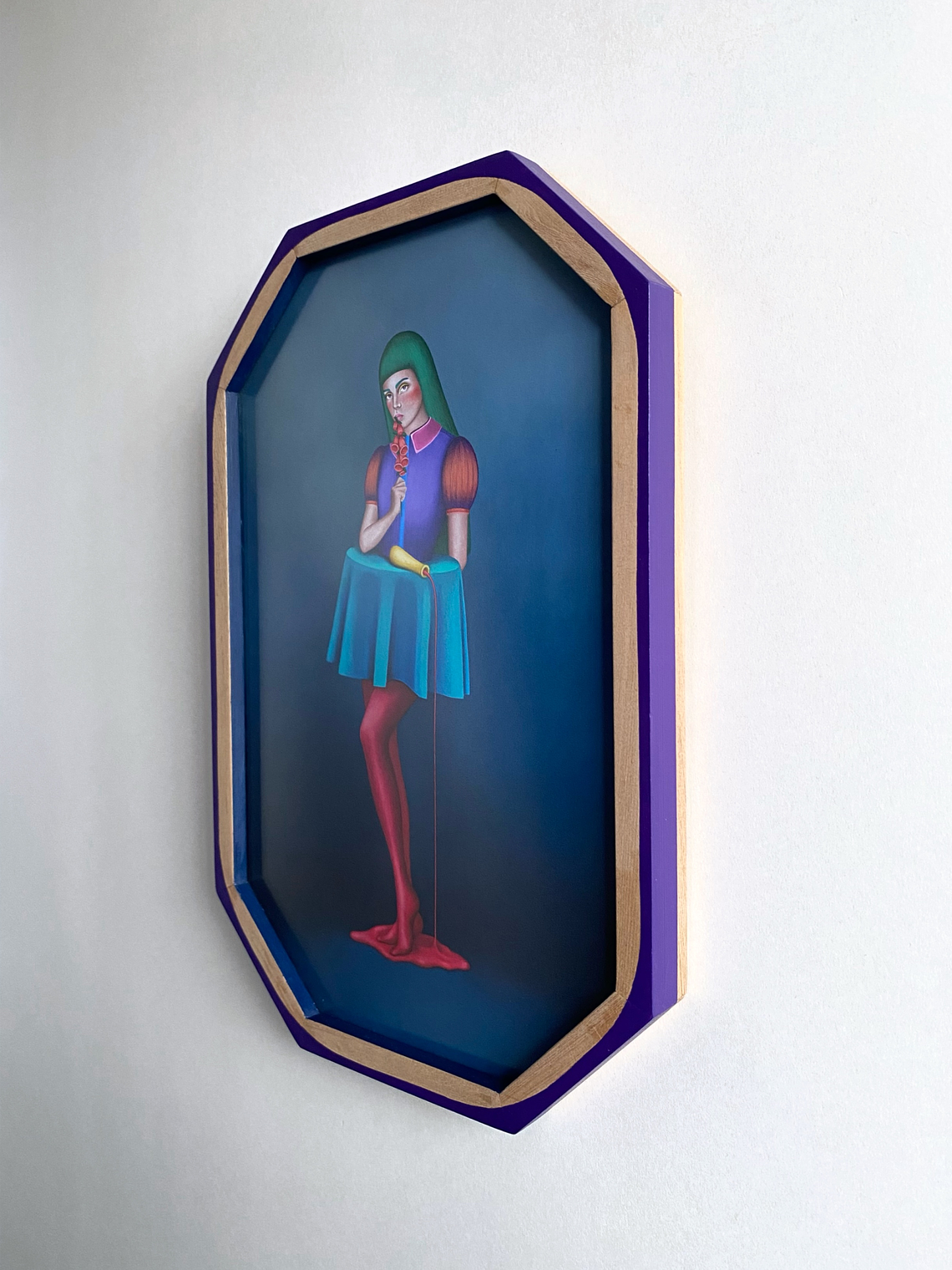 La Dedalera / Print Enmarcado Octagonal Violeta-Verde 2