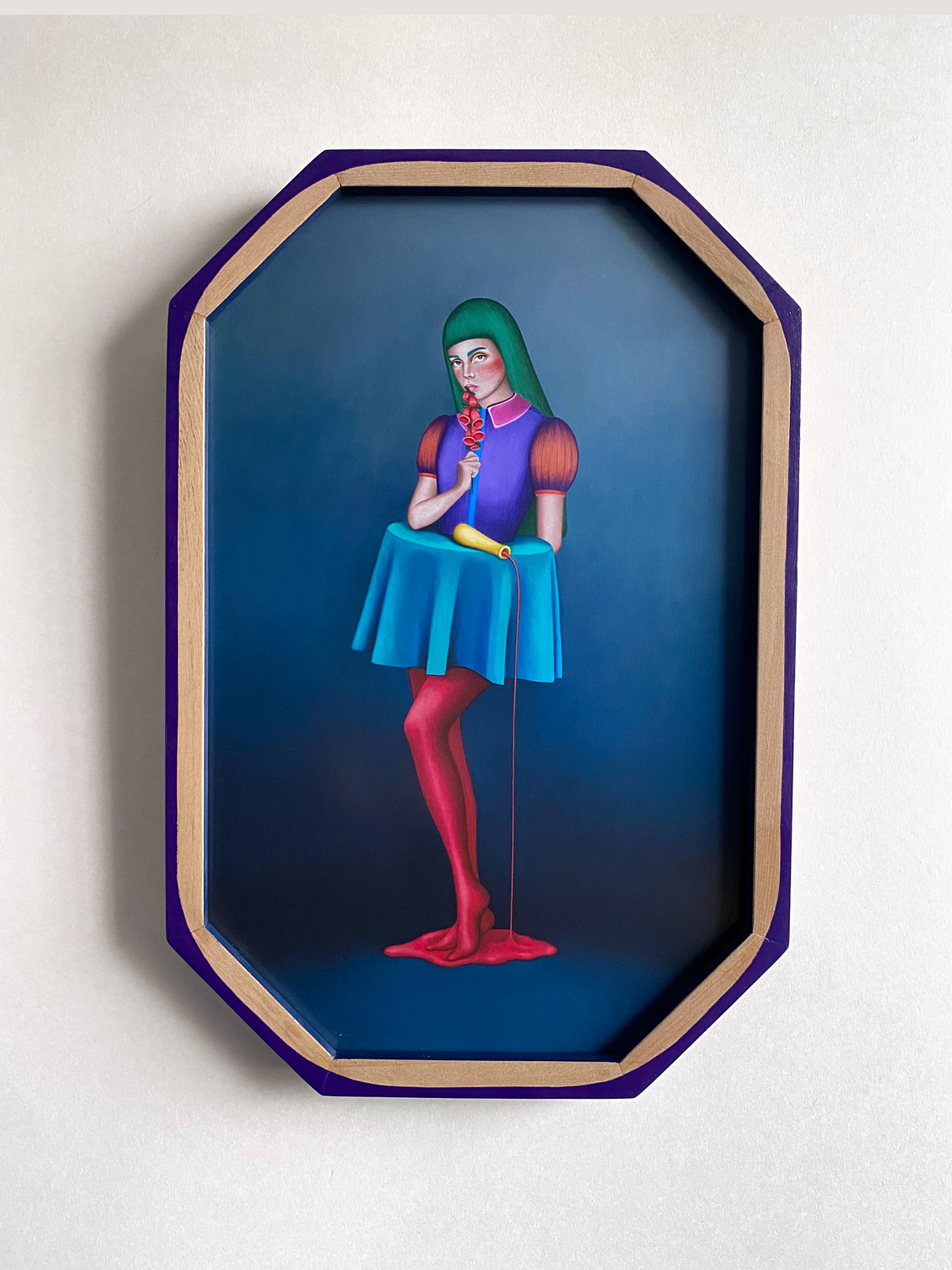 La Dedalera / Print Enmarcado Octagonal Violeta-Verde 1