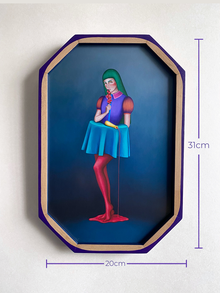 La Dedalera / Print Enmarcado Octagonal Violeta-Verde 6