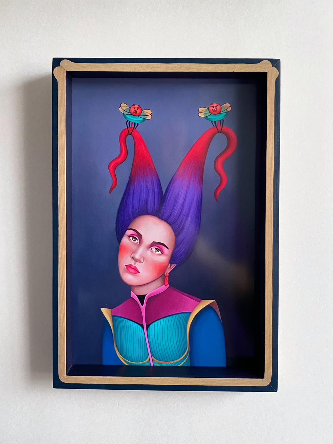 Púrpura / Print Enmarcado Rectangular Azul  1