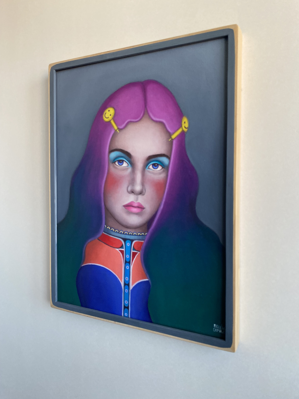 Magenta / Pintura al Óleo Original Enmarcado 3