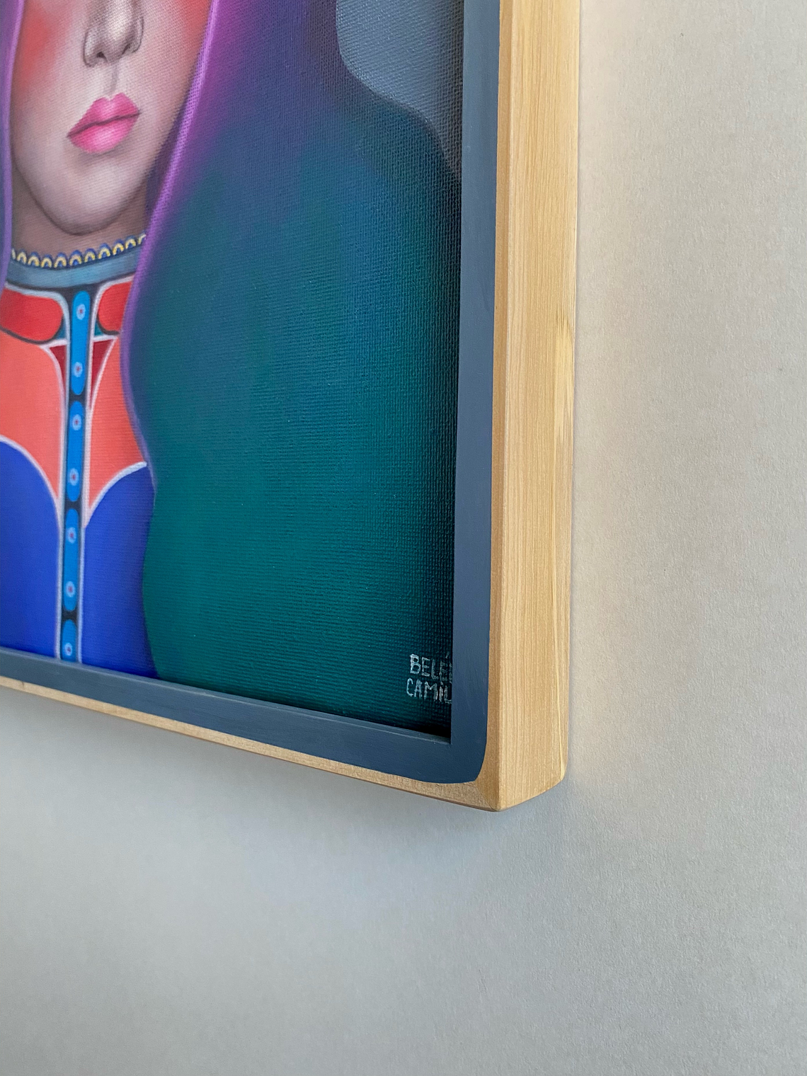 Magenta / Pintura al Óleo Original Enmarcado 8