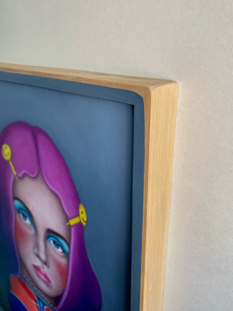 Magenta / Pintura al Óleo Original Enmarcado 9