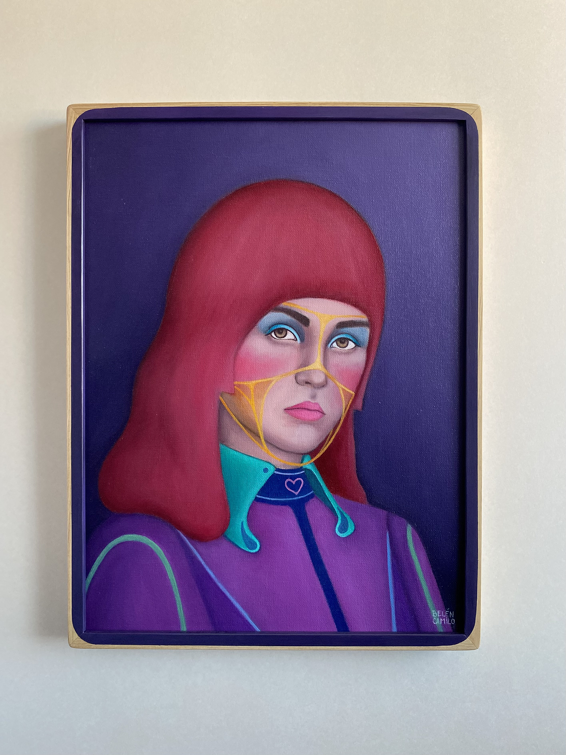 Carmesí / Pintura al Óleo Original Enmarcada 2