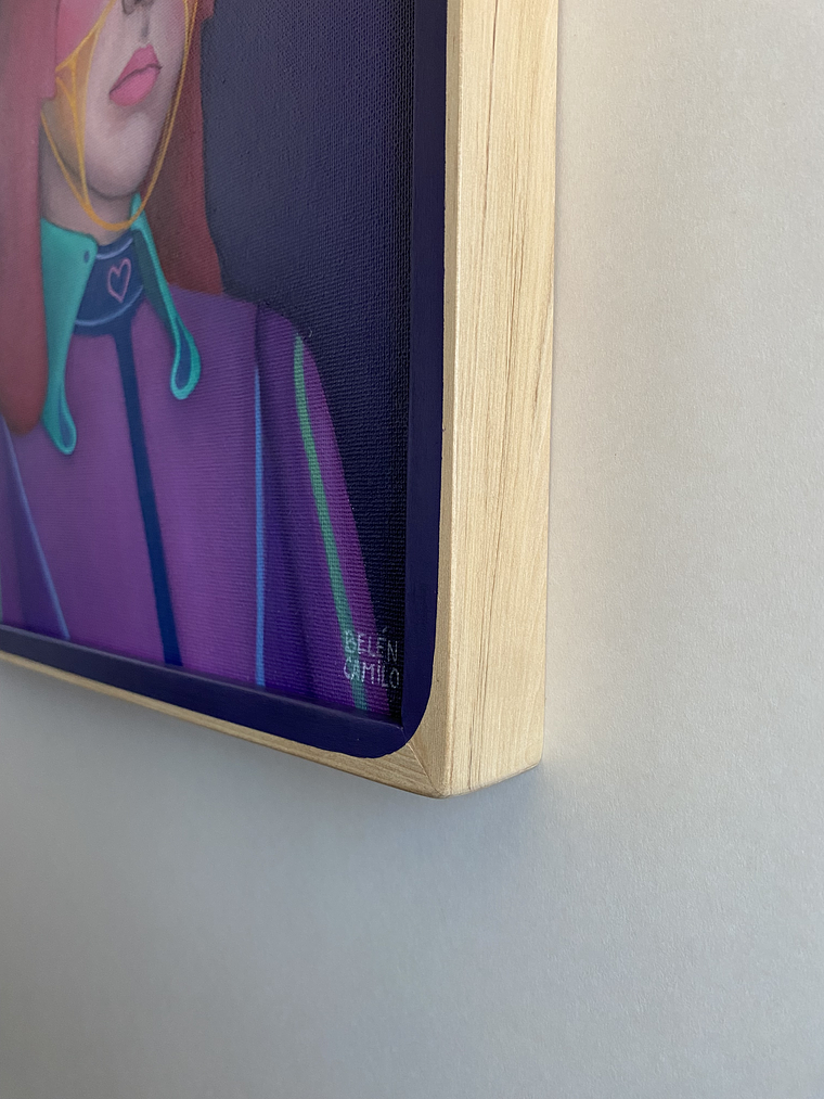 Carmesí / Pintura al Óleo Original Enmarcada 4